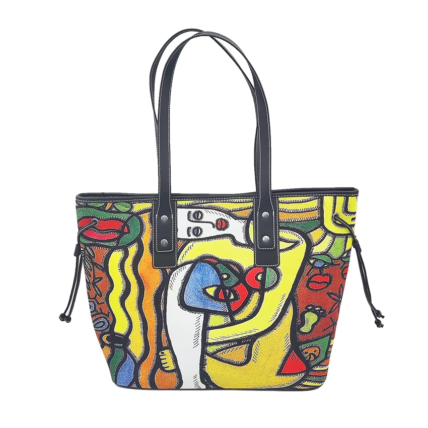 Large capacity  Tote bags Oil painting Abstract pattern design fashion waterproof canvas hand bags