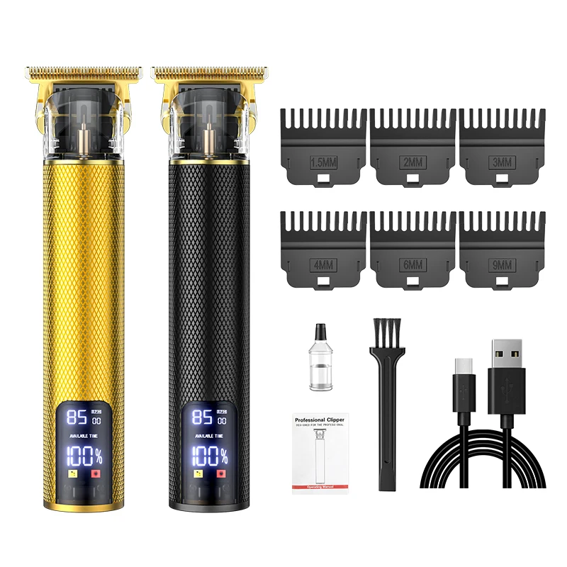 Машинка для стрижки волос T9 Мужская, профессиональный триммер для бороды, электробритва в винтажном стиле, Парикмахерская