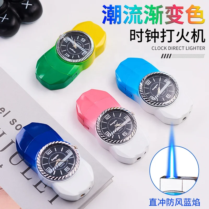 2024 Hot Selling Windproof Cigar Cigarette Watch Lighter  Inflated Gasoline Butane Car Lighter Manufacturer