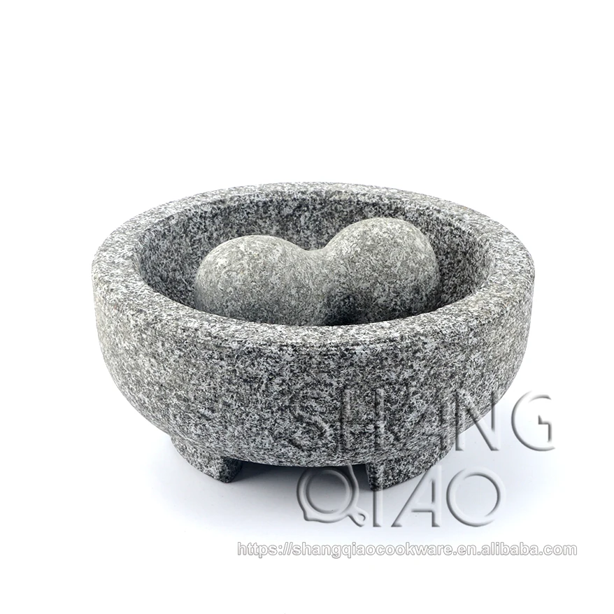 Top Selling Natural Granite Molcajete Tejolote Guacamole Mortar and Pestle Mexican Molcajete