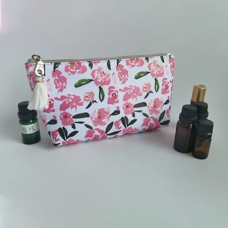
Hot Selling 10-bottles Cotton Canvas Aromatherapy Essential Oil Bag Travel Oil Zipper Pouch 
