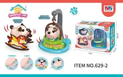 New Item Mini Pet Playground  B/O Dog Play Set Running Play on the Swing Rocking Horse