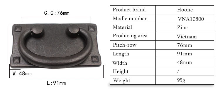 HOONE Wholesale Antique Bronze Art Furniture Handles Crecessed Folding Handle Pull