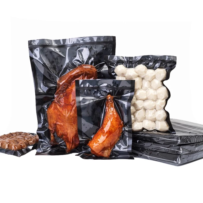 Black Yin And Yang Nylon Vacuum Food Sealer Bags Sausage Gas Compressed Sealed Fresh Packing Bag Commercial