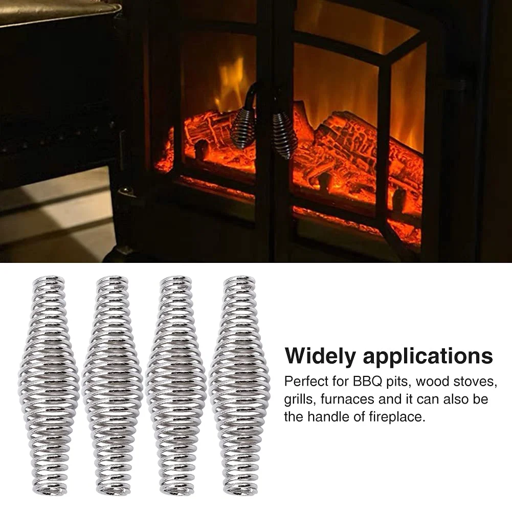 Nickel Plated Steel BBQ   Smoker Grill Stove Handle  Barrel Spring