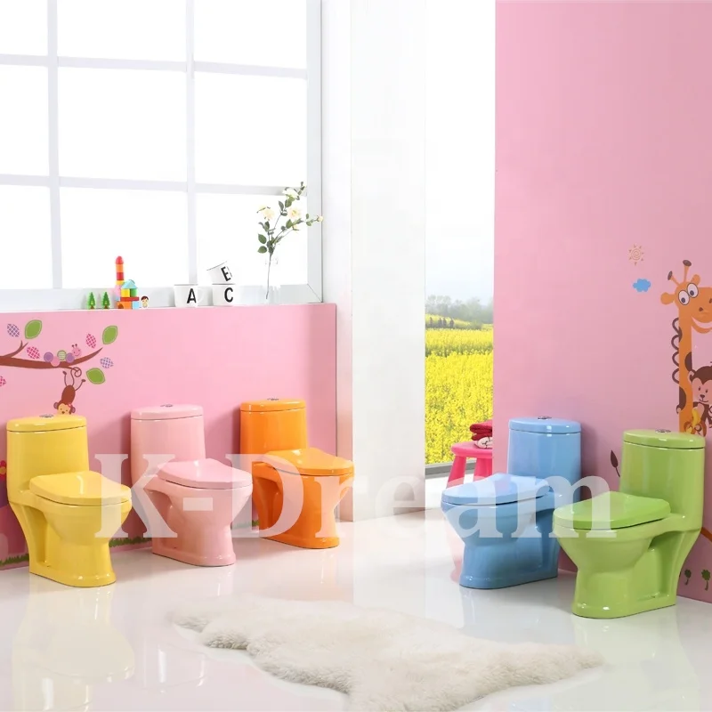 
Fashion Design KD-K001T cute children colored one-piece toilet wc kids toilet seat 