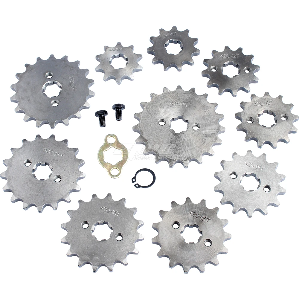 420 10/12/13/14/15/16/17/18/19 Tooth Front Engine Sprocket 17mm For 70cc 110cc 125cc Pit Dirt Bike Quad TaoTao Roketa Sunl Unive