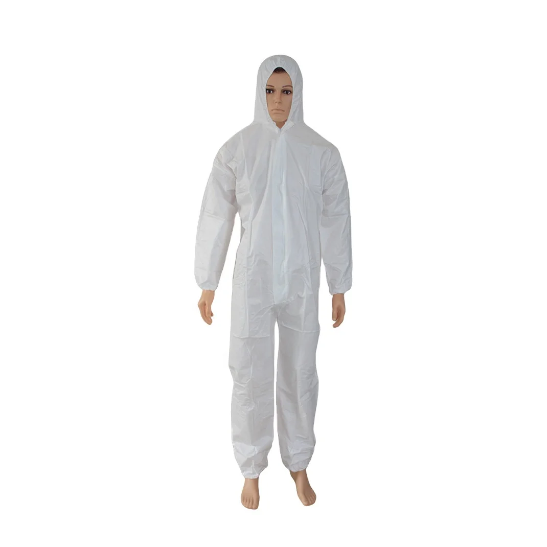 Cheap Breathable Spunbond PP Non Woven Safety Coverall 45g 50g 60g microporous Disposable PP Dust Proof Protective Coverall