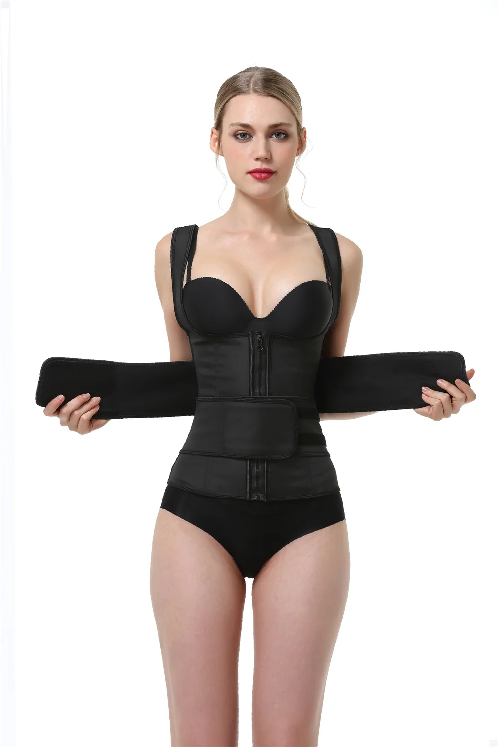 Promotion High Quality Women Latex Corset Abdomen Tummy Shaper Vest Shapewear