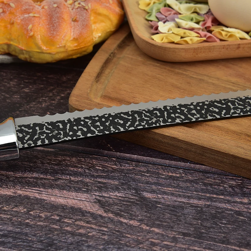 8' Sharp Serrated Blade Bread knife and Cake Slicer with Ergonomic Handle for Hamburger Pizza Pancake