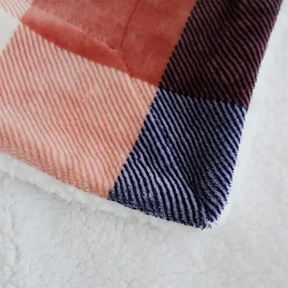 Buffalo Plaid Sherpa Fleece Throw Blanket Double-Sided Checkered Super Soft Luxurious Bedding Blanket