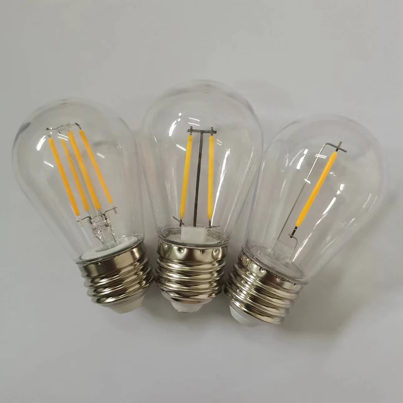 2700K LED Filament Plastic Shatterproof S14 Bulb for Outdoor String Light