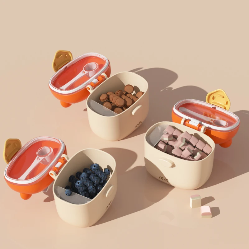 Small Baby Food Storage Formula Milk Powder Dispenser Box With Spoon Plastic Milk Powder Storage Container BPA Free