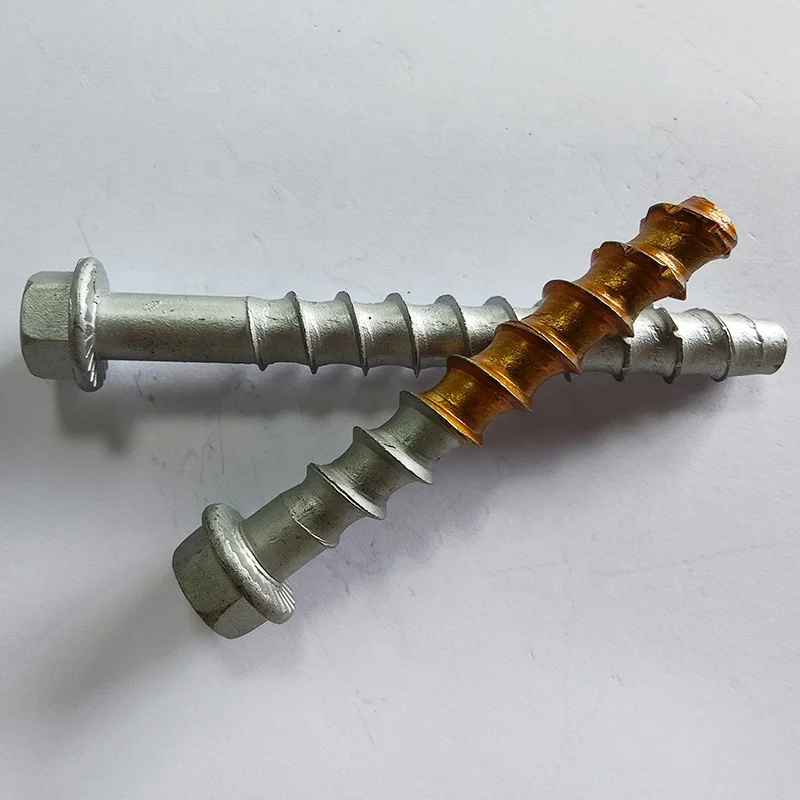 HEX flange head with cushion concrete thread self-cutting anchor drill cement cut bottom self-tapping expansion screw bolt