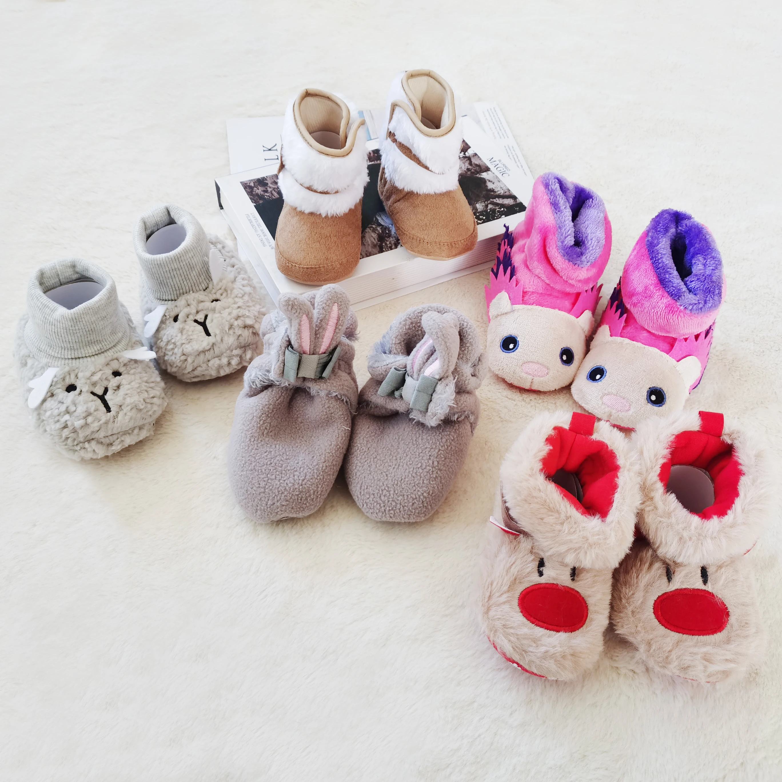 Free Shipping Little Winter Wholesale Cartoon 2021 Animal Fluffy Indoor House Kid Slipper