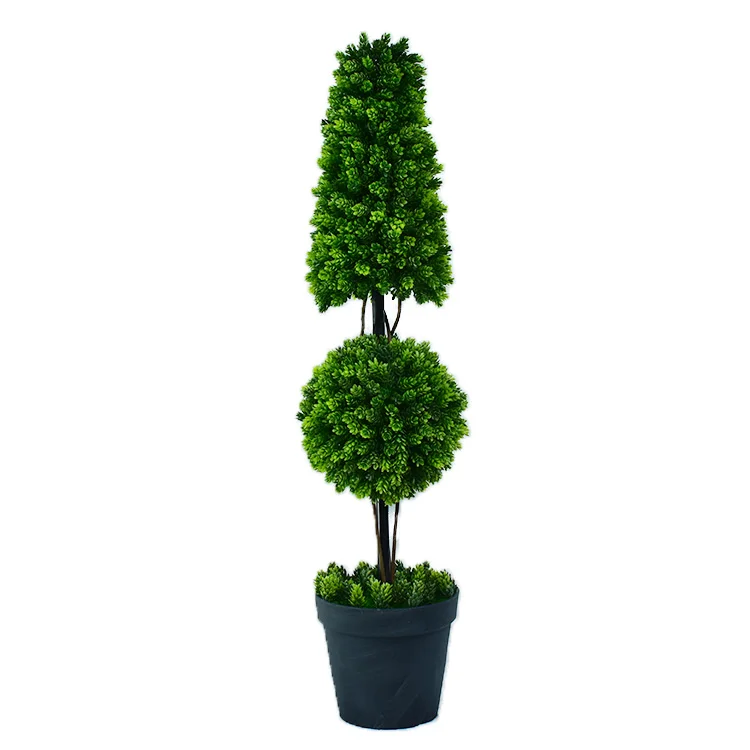 Factory sale artificial topiary pyramid tower tree artificial green bonsai tree MY1442