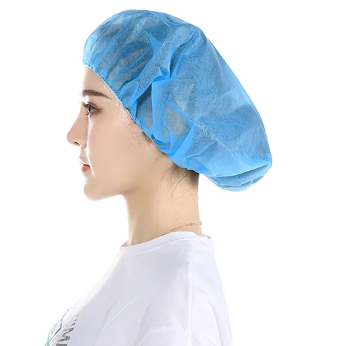 PPE медицинский расходуемый капюшон головных уборов одноразовые pp без полей для мужчин, клип синий/белый для лаборатории больницы и клиники
