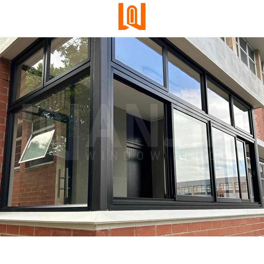 Waterproof residential glass window hurricane impact aluminium sliding windows double glazed sliding windows