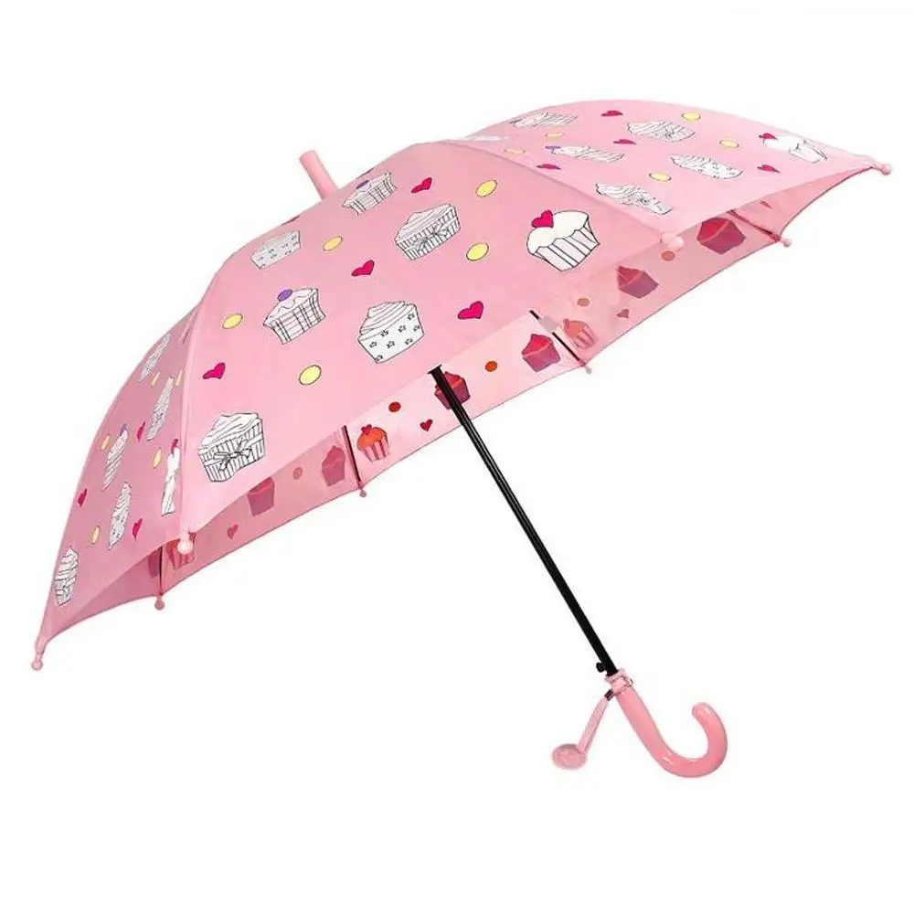 Ovida Kids Umbrella Semi-automatic Umbrella Color Changing Fabric Cute Cake Pattern