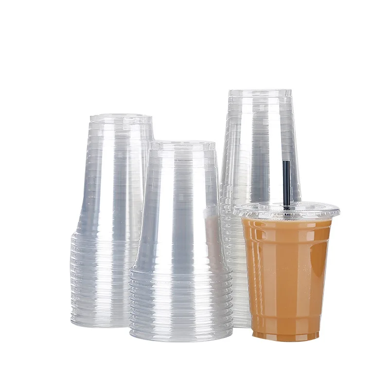 Биоразлагаемые пластиковые стаканчики pla16oz с логотипом Одноразовые столовые чашки для вечеринок многоразовые кофейные pla