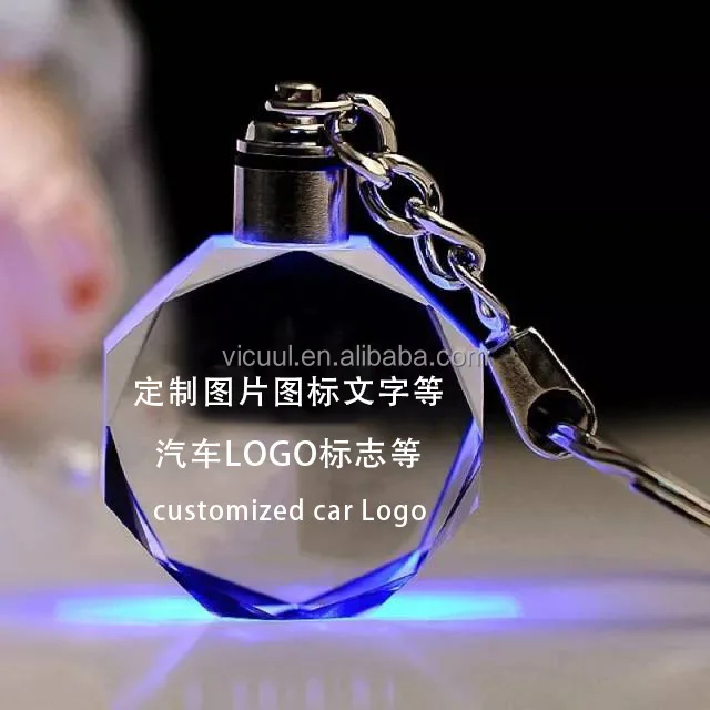 Wholesale Various Car Brands LED light Crystal Car Keychain
