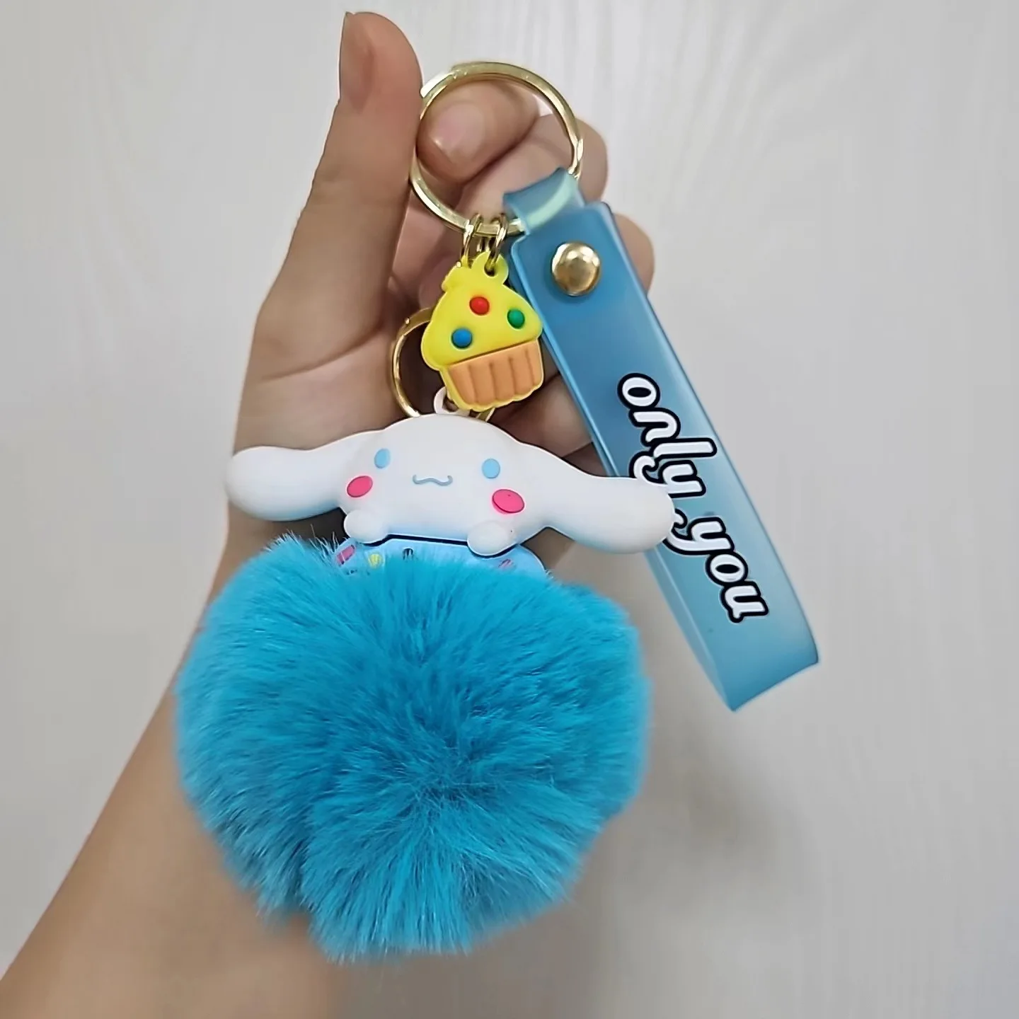 BoTu Kawaii plush Keychain Cartoon kulomi My Melody Cinnamoroll Plush Keychains Bags Pendant Key Ring Jewelry Gifts toys