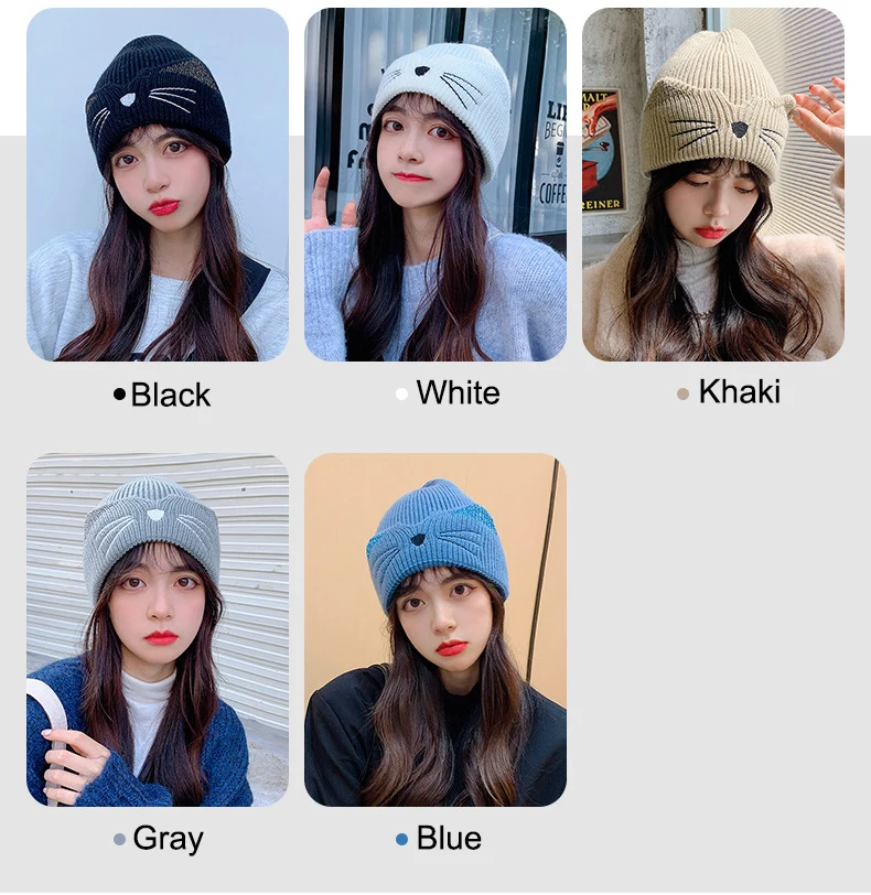 Newest Keep Warmth Soft Cap Cute Animal Thicken Fashion Woolen Beanie Knitted Hat