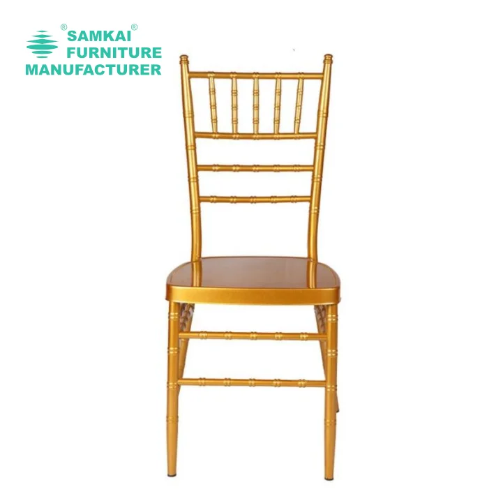 SK-YHY-A002 Premium Gold Finish Chiavari Steel Banquet Chairs Elegant Design Stackable Event Seating USA Wedding Venue Furniture