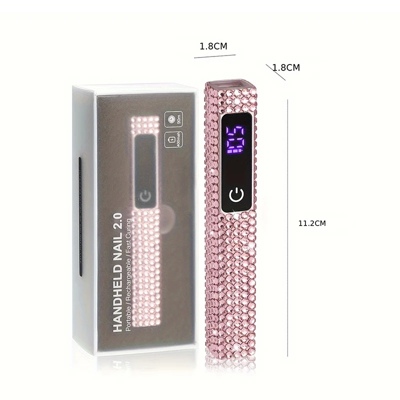 Bling Colored Diamond USB Nail Dryer Lamp Portable Light Led UV Nail Lamp Wireless Handheld Mini Nail Lamp