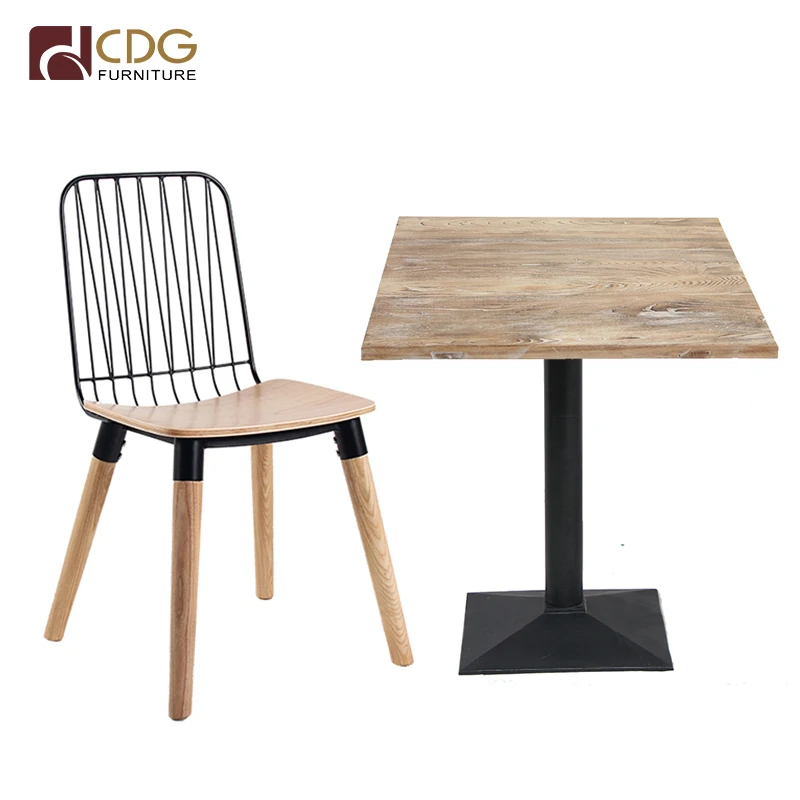 CDG Wooden Restaurant Table Coffee Shop Furniture Solid Wood Table Top