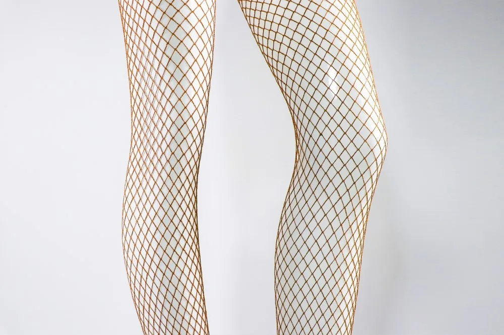 Carnival glitter fishnet stockings and tights for gentle brown color