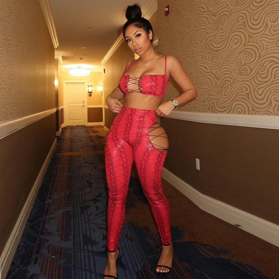 Nibber K20S10124 Сексуальная повязка с принтом, ночная Мода 2021, Новые поступления, комплект из 2 предметов для женщин