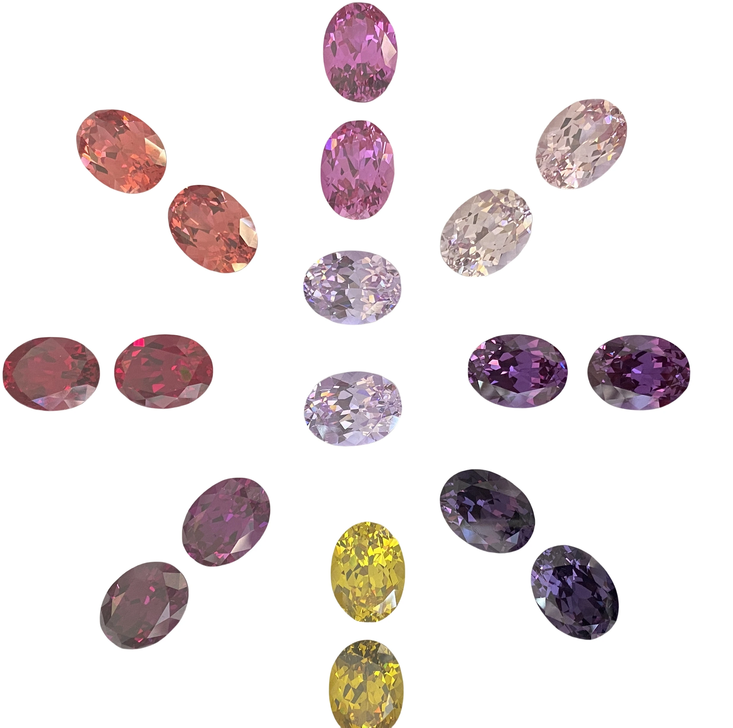 Lab Grown Pink Sapphire Alexandrite Red Ruby Yellow Sapphire  Padparadscha Oval Cut Loose Gemstone pink for Jewelry Making