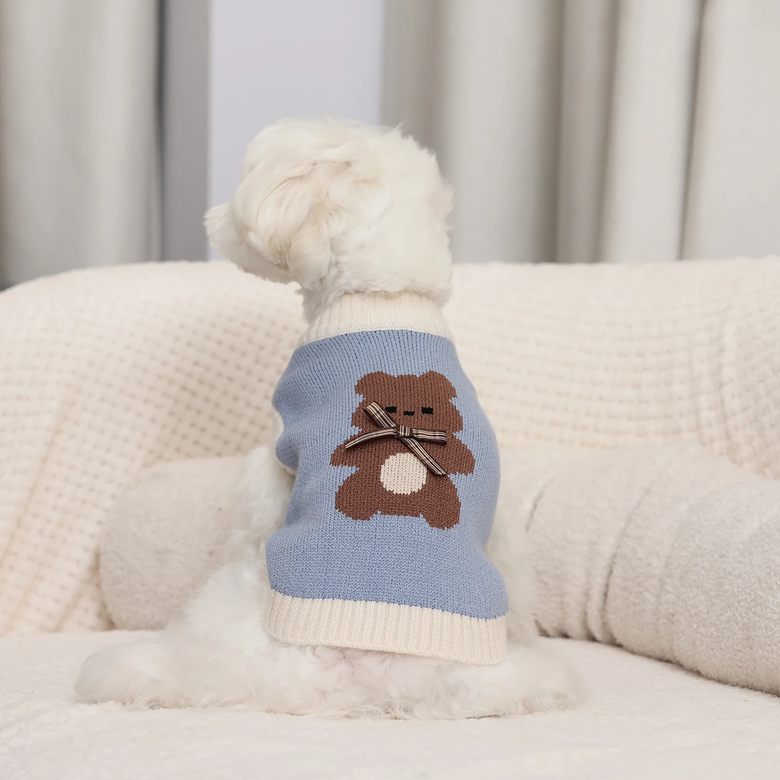 Little Bear Dog Winter Vest Cute Cat Sweater Sleeveless Pet Clothes Custom Dog Sweater Knit Cat Sweater