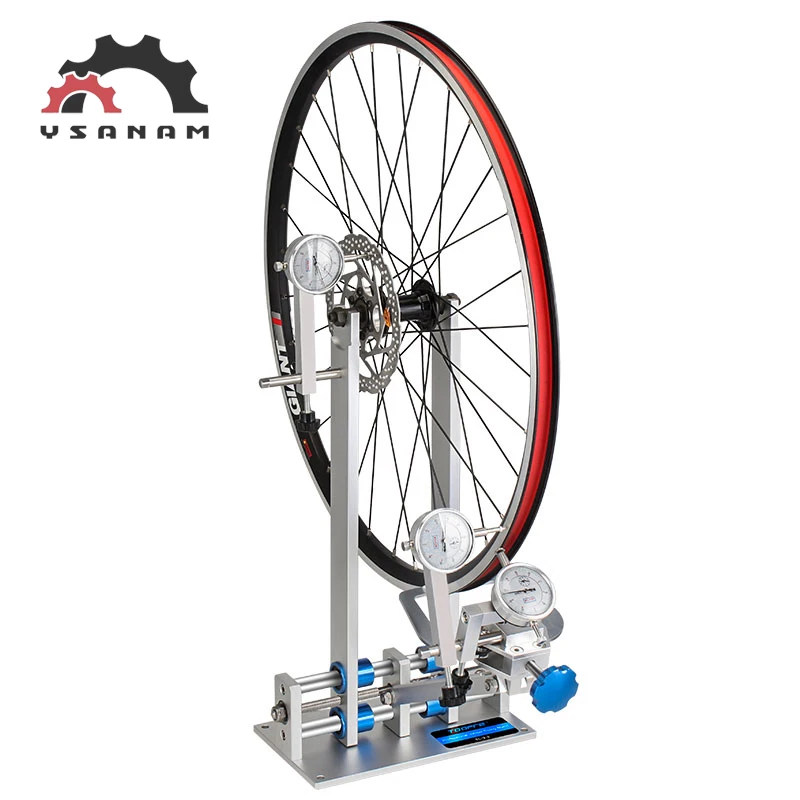YSANAM Professional Bicycle Wheel Truing Stand With Dial Indicator Gauge Set Adjustment Rims MTB Road Bike Wheel Repair Tools