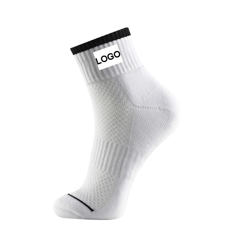 Ankle tennis socks men women athletic sport custom embroidery logo short thick gym socks