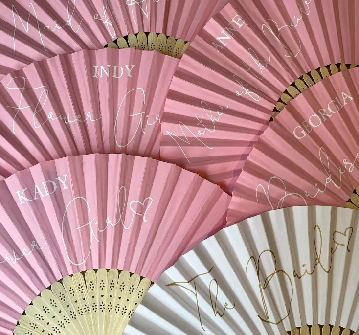 BSBH Wholesale Popular Sublimation Cheap Custom Printing  Hand Held Fan Promotional Gift Paper Hand Fan