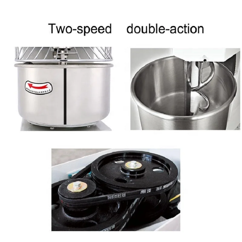 Spiral Dough Mixer 8kg 12kg 16kg 20kg 25kg 40kg 50kg 75kg 100kg Dough Food Mixer Commercial Bakery Equipment