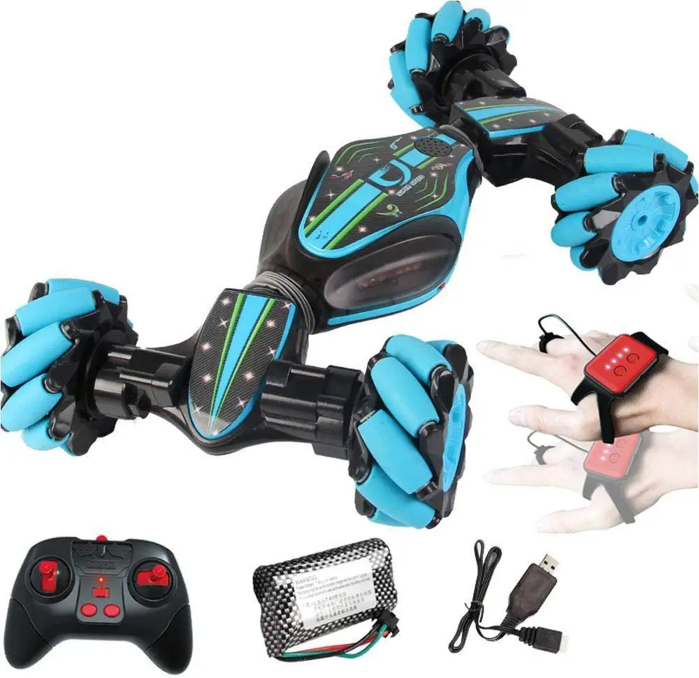 Hot Sale RC Stunt Car Watch Control Car Gesture Sensor Control Deformable Electric RC Drift Car Toys with LED light