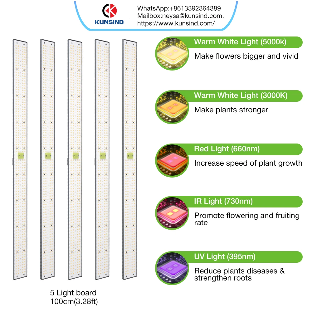 600w 800w led grow light dimming led grow lamp 8 bars lm301b IR UV Full Spectrum LED Grow Light bar