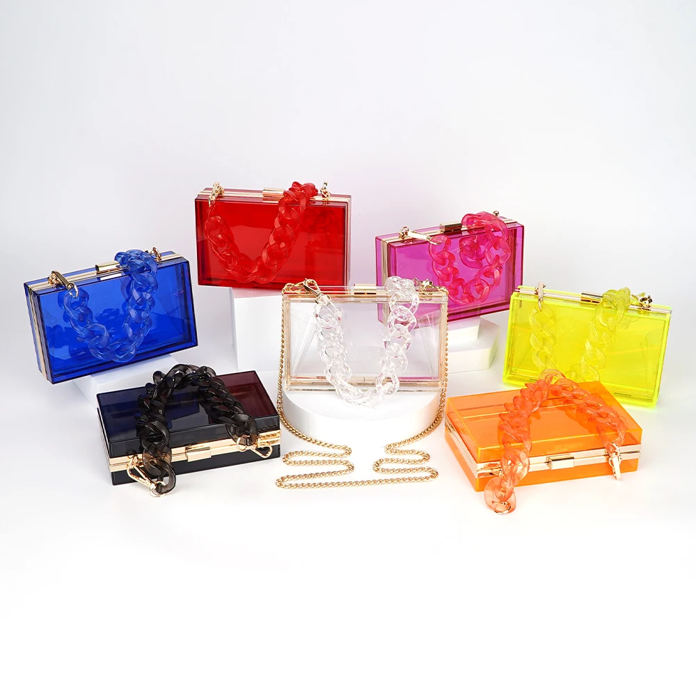 
Clear acrylic clutch purse, crossbody handbag small mini clear transparent acrylic box chain evening clutch bag/ Clear Purse Acrylic Box Evening Clutch Bag