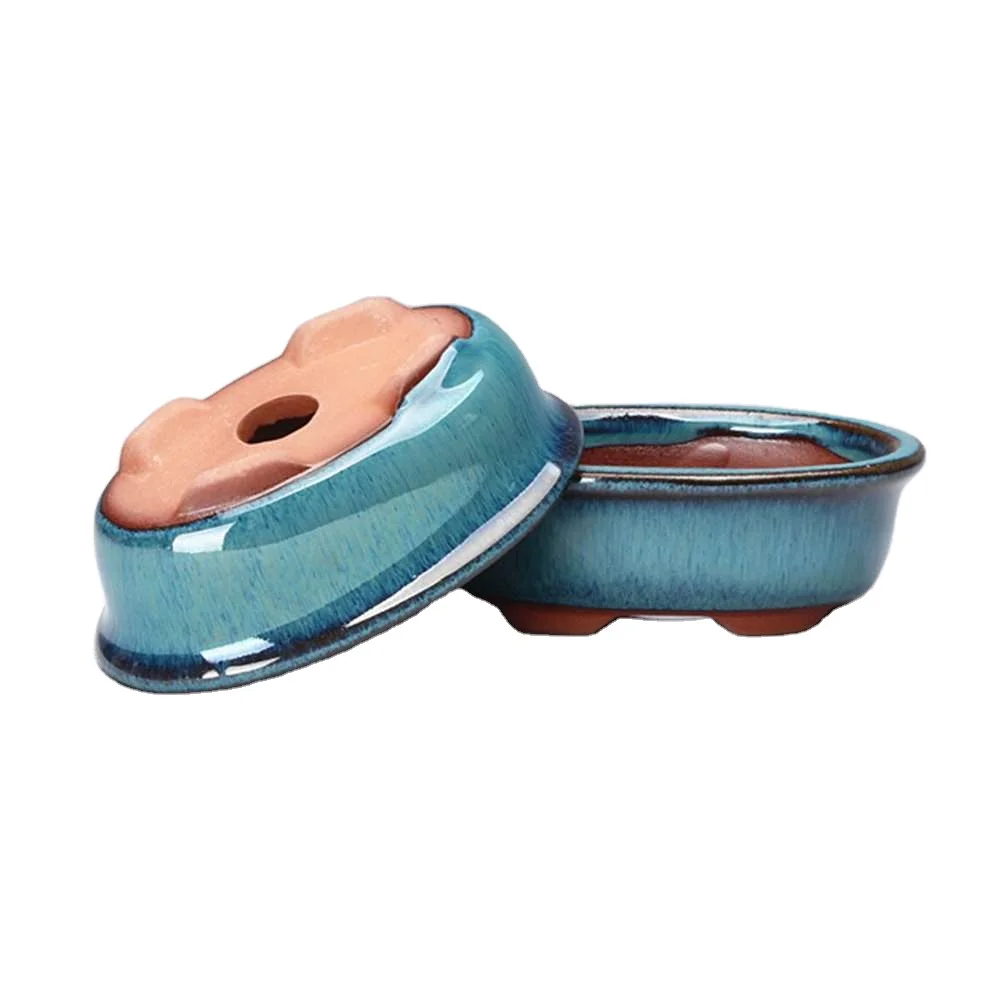 Оптовая продажа цветочный горшок в китайском стиле для сада рабочего стола бонсай мини керамический растений керамические горшки