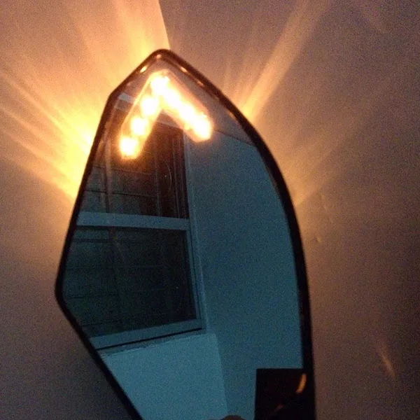 RACEPRO Motorcycle Custom Parts Super Bright Arrow Style Motorcycle Mirror With Turn Signal LED Light For Yamaha R1 R6 R3 R25