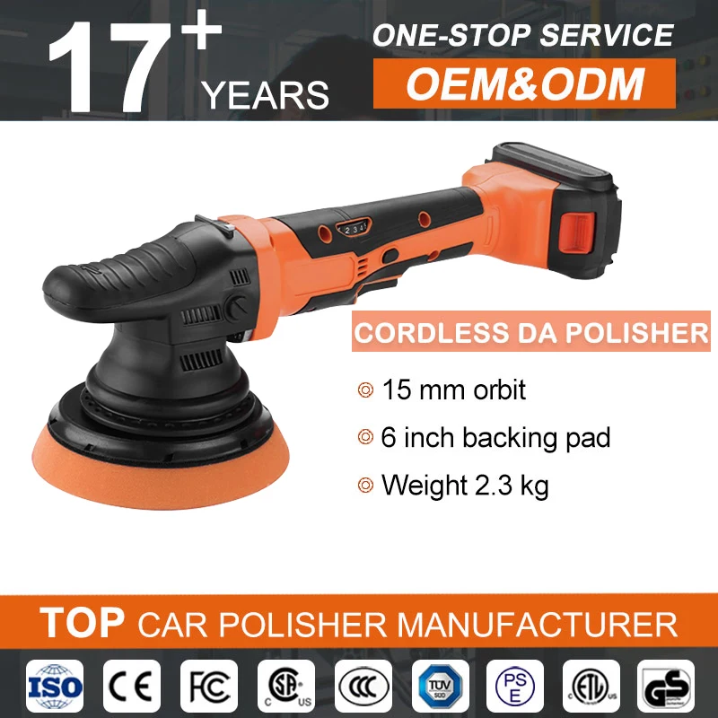 ANSIAUTO Best 6-speed Brushless Car Polishing machine 12mm orbit 400w 20v Orbit Lithium Cordless Car Polisher In tool