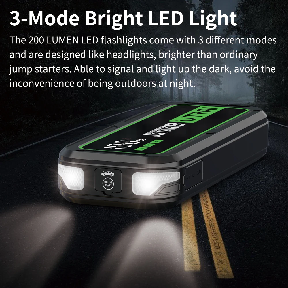 Utrai Car Booster Portable Jump Starter Power Bank 3000A Peak Current LED Light Jumpstart Starting Device Wholesale Factory