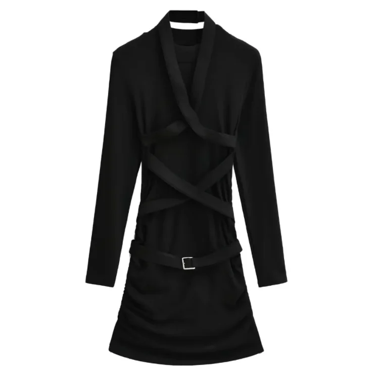 Runwaylover 2506 Cross Over 2024 Ladies Fashion A-Line Casual Dress