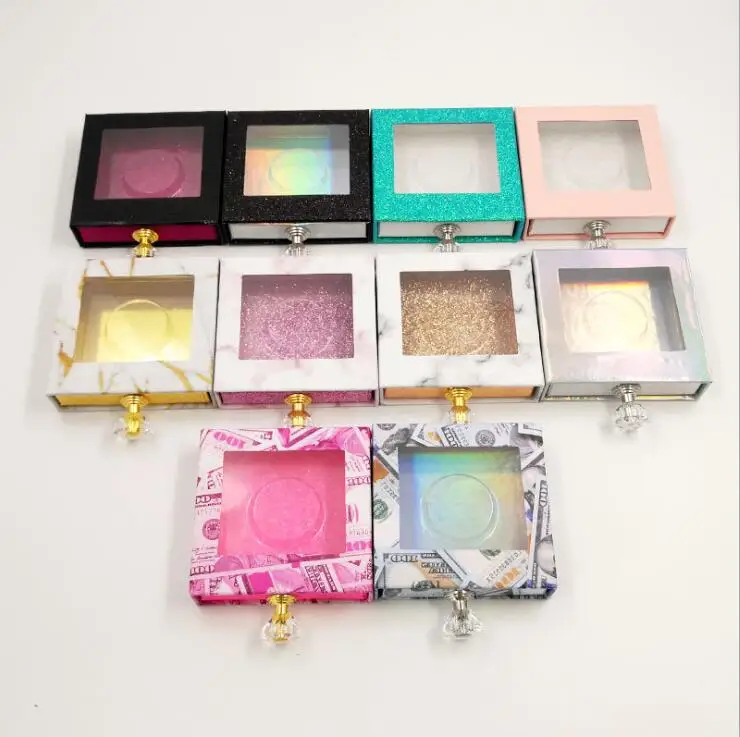 Private Label Luxury Custom eyelash box High Quality Recycle Cardboard Paper packaging box square eyelash packaging box