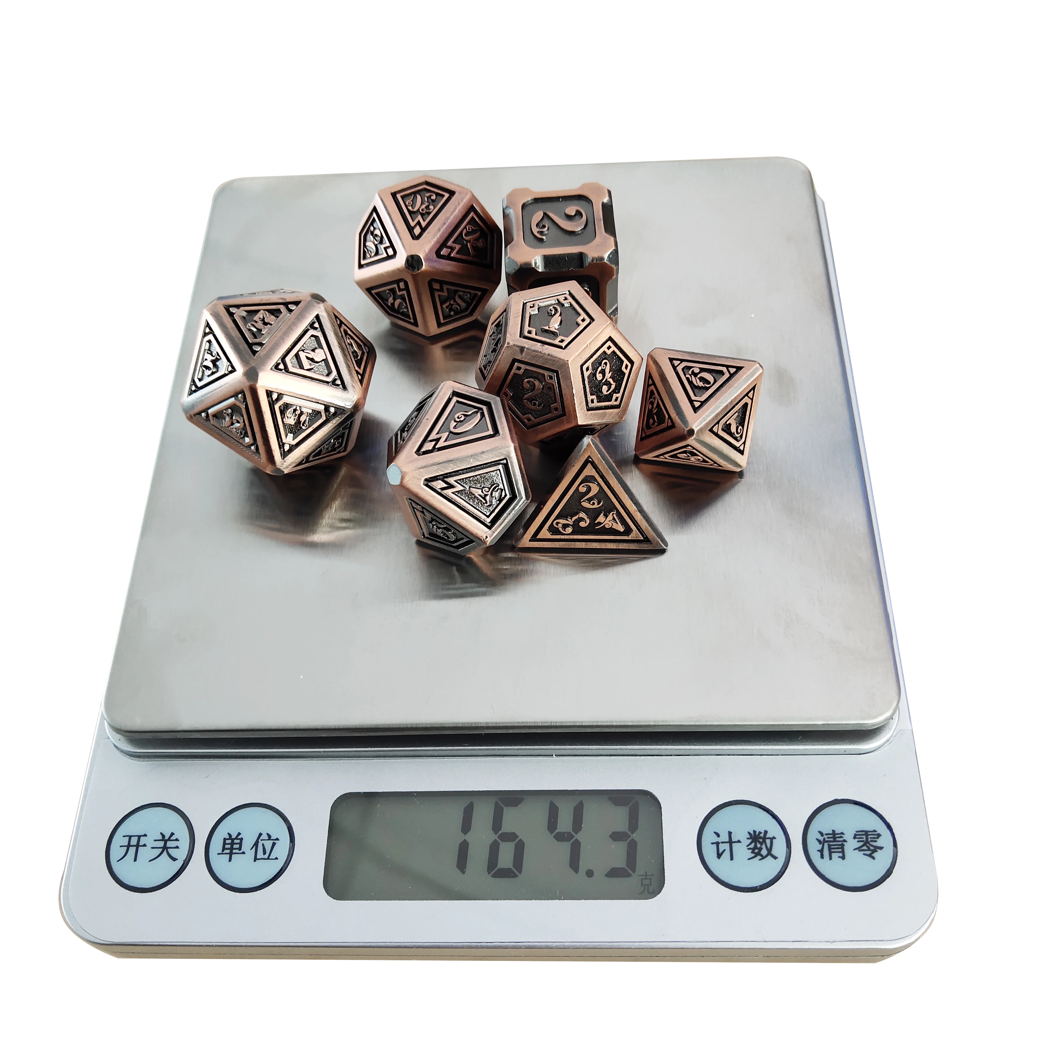 
Original design manufacturer wholesale new custom items metal dice sets brass color for broad games 