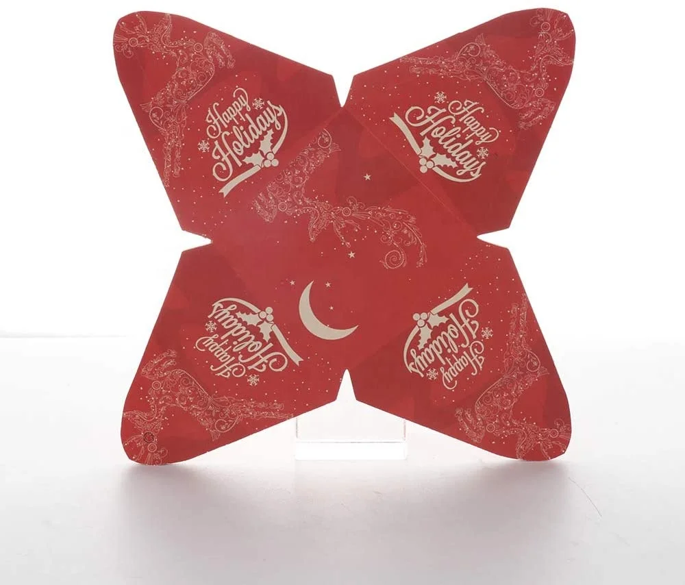 Factory promotion fashion christmas eve custom logo Christmas gift chocolate candy package triangle box