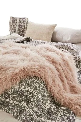 Luxury Wholesale plain super soft faux fur blanket throw in China